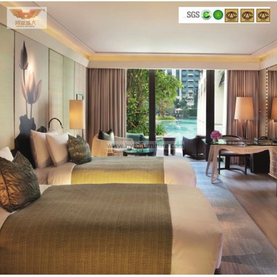 Modern Customized Wooden Hotel Bedroom Furniture Bedroom Set (HY-029)