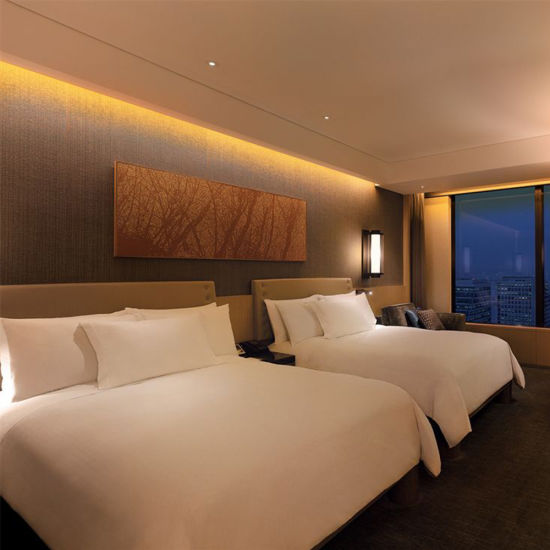 Business Elegant Style Twin Room or Double Roomcustom Luxury Hotel Wooden Furnitures Wood Bedroom Set