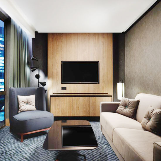 Leisurely Modern Crown Wood Soft Hotel Bed Room Furniture Sets