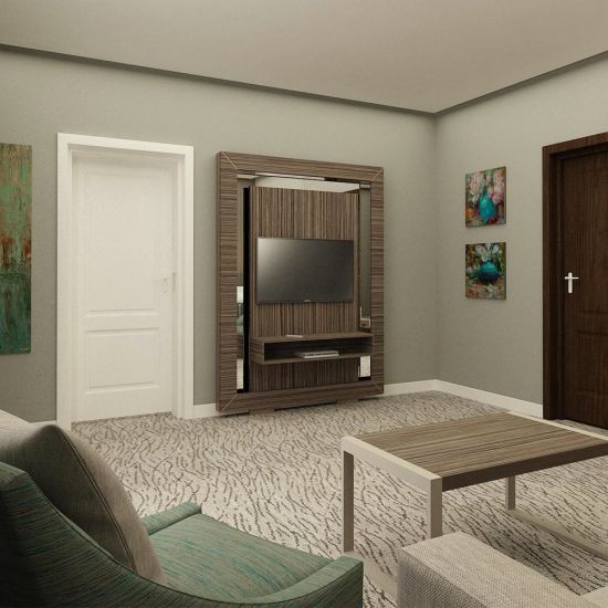 Customized Hotel Bedroom Furniture Wood Modern Bed Room Set