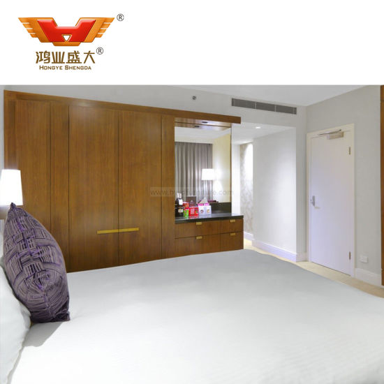 High Quality Luxury Wood Bedroom Furniture Hotel TV Cabinet with Mini Bar