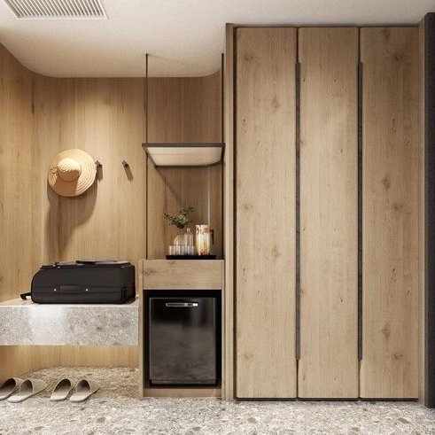 Lesena omara po meri za pohištvo hotelskih apartmajev za spalnice