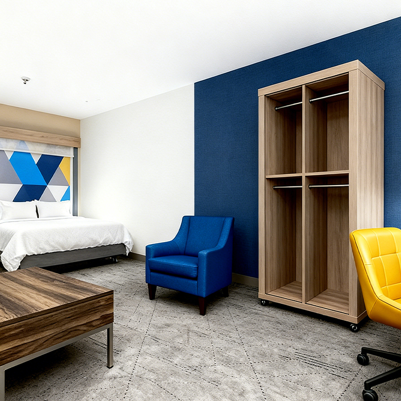 Holiday Inn Hotel Bedroom Suite Wooden Wardrobe Closets
